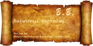 Balatonyi Bertalan névjegykártya